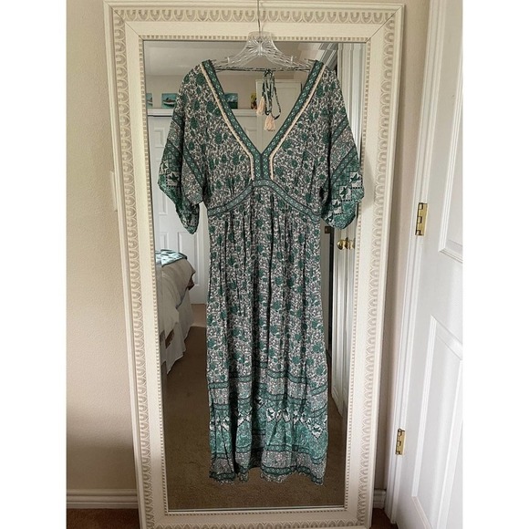 Spell Kombi Folk Dress in Sage - Picture 8 of 16